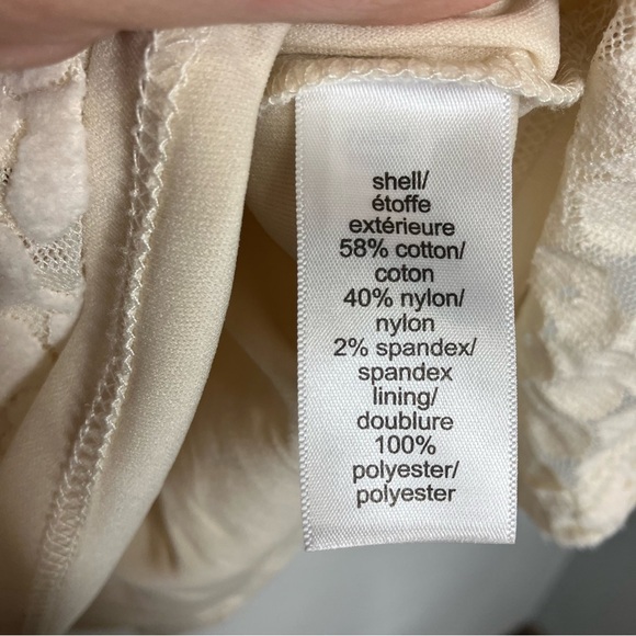 Maurices solid‎ lace balloon sleeve blouse cream size large - Picture 5 of 7